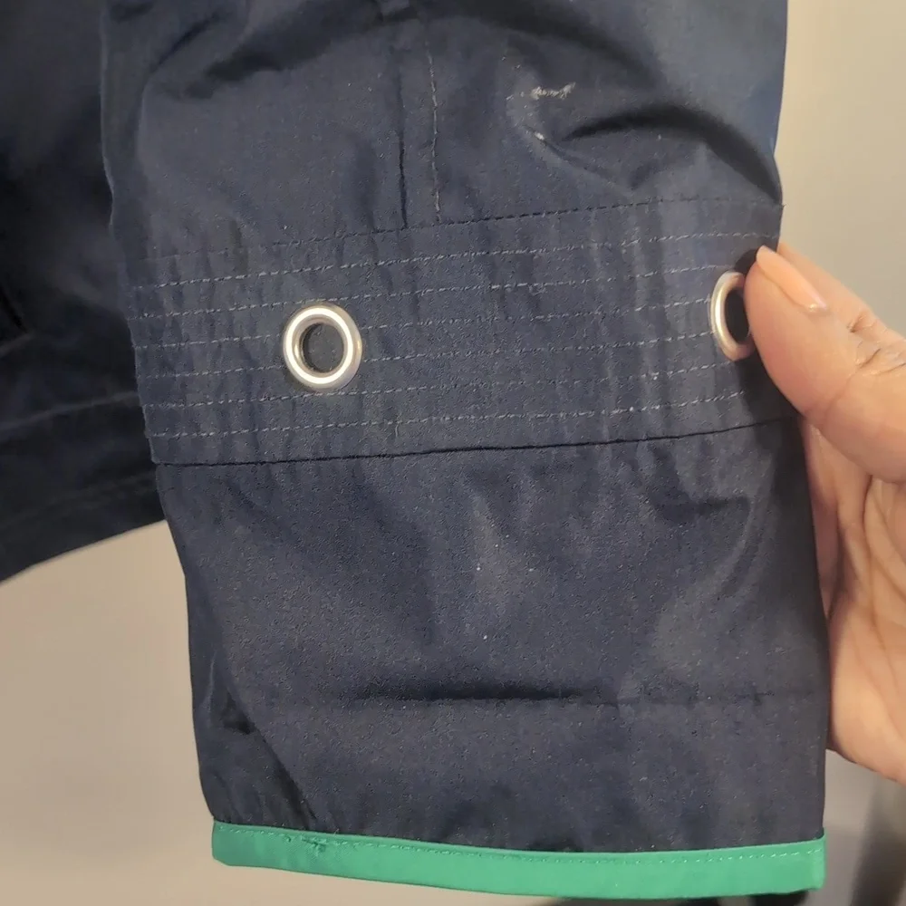 Intl Details Blue Jacket with Green Accents - Size Medium - Lightweight Outerwea